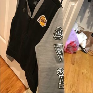 LAKERS Jacket Size M Black ADIDAS Zip Up